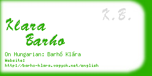 klara barho business card