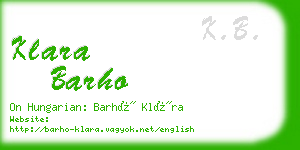 klara barho business card